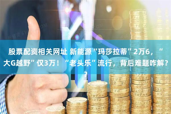 股票配资相关网址 新能源“玛莎拉蒂”2万6，“大G越野”仅3万！“老头乐”流行，背后难题咋解？